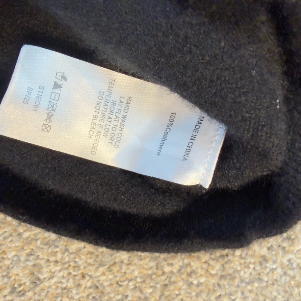 Quince Womens 100% Mongolian Cashmere Short Sleeve Crewneck Sweater Black XS - Picture 4 of 8